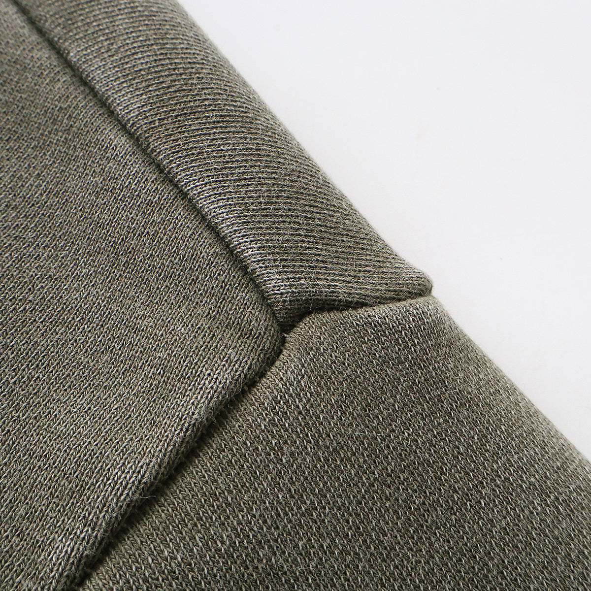 Distressed Edge Buttonless Long-Sleeve Polo