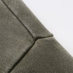 Distressed Edge Buttonless Long-Sleeve Polo