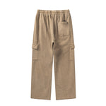Solid Color Washed Cargo Sweatpants-INNBLAC Fashion Apparel