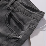 Faded Grey Distressed Wide Leg Vintage Jeans