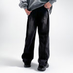 Utility Wide Leg Distressed Denim Jeans