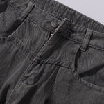 Wide Leg Black Bold Letter Print Jeans