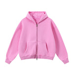 Soft Fleece Zip Up Hoodie Front Pockets