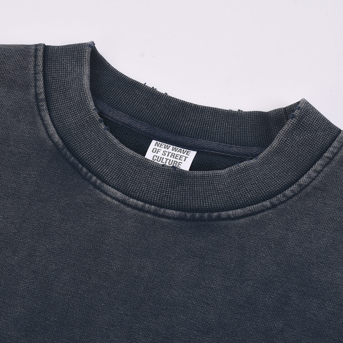 Distressed Raw Hem Crop Sweatshirt