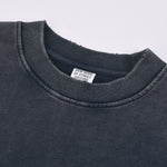 Distressed Raw Hem Crop Sweatshirt