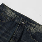 Straight Leg Distressed Denim Jeans