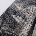 Unisex Streetwear Printed Baggy Jeans