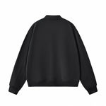 Solid Zip-Front Fleece Bomber Jacket