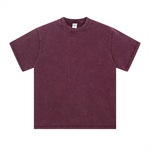 Camiseta lavada de corte holgado y peso pesado de 8.25 oz