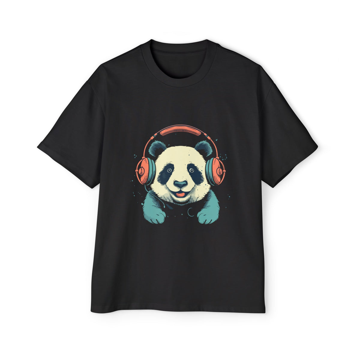 Panda Music Lover Vintage Graphic Tee-INNBLAC Fashion Apparel