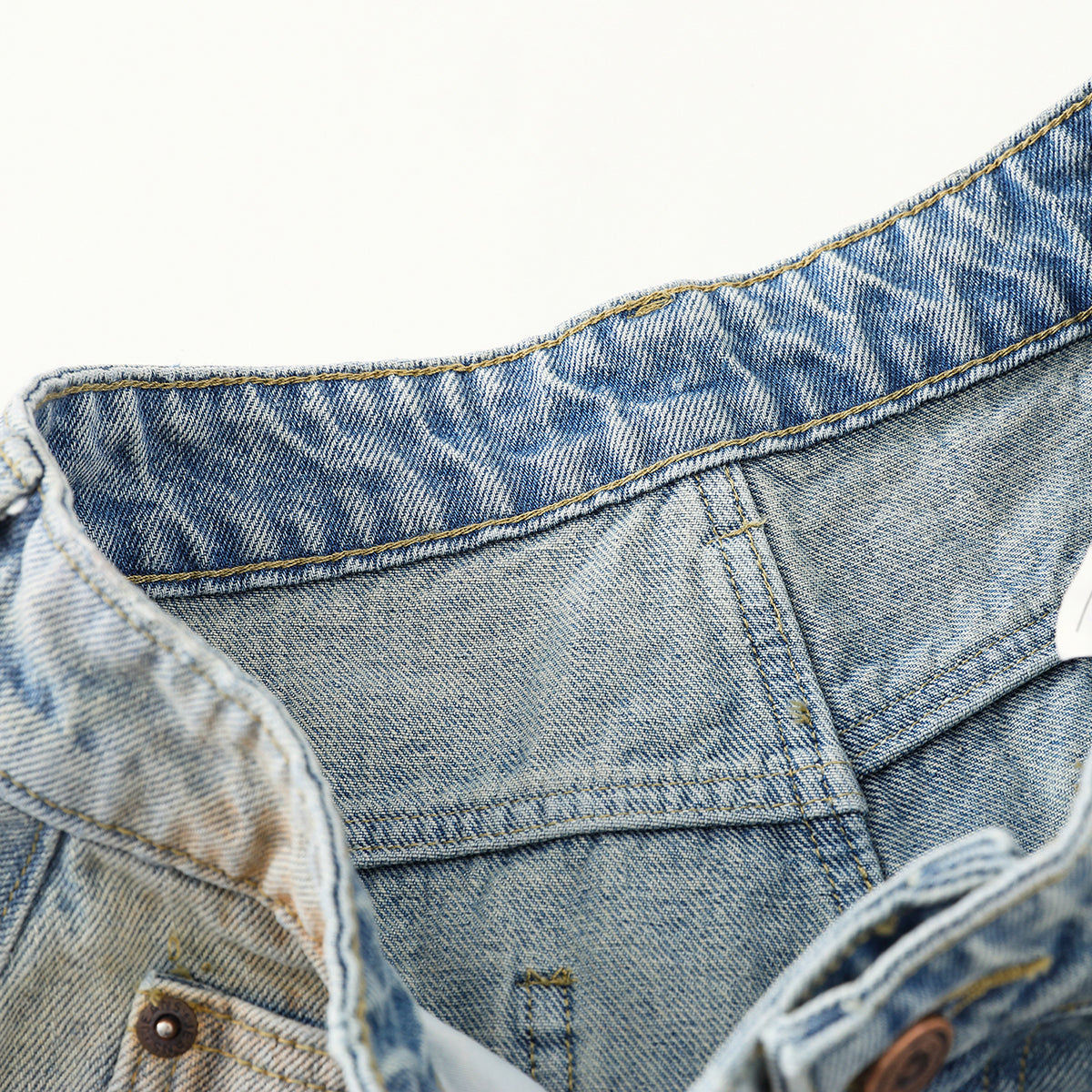Rust-Dyed Ripped Bermuda Shorts