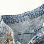 Rust-Dyed Ripped Bermuda Shorts