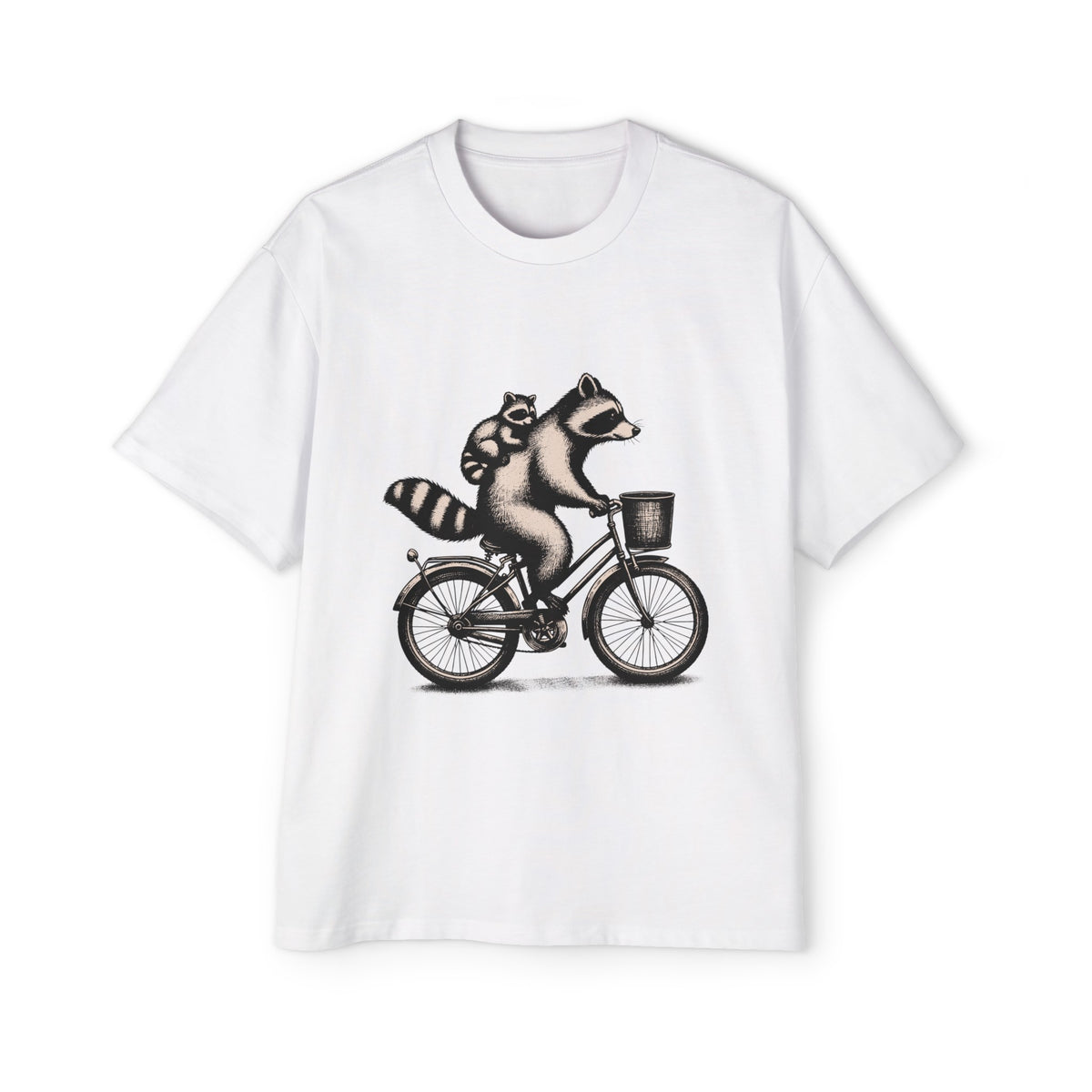 Racoon Ride Bicycle Graphic Tee-INNBLAC Fashion Apparel