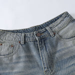 Vintage Wash Straight Leg Denim Bermuda Shorts