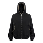 Special Stitch Bound Seam Zip Up Hoodie