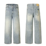 Classic Faded Blue Distressed Denim Pants