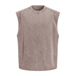 Raw Edge Distressed Studded Sleeveless Tee