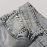 Light Blue Vintage Wash Flared Denim Jeans