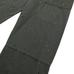 Paint‑Splatter Spliced Dark‑Green Loose Casual Pants