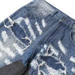 Smoke Rise Straight Leg Repaired & Distressed Patchwork Jeans