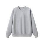 Drop‑Shoulder Spliced Cutaway Small V‑Neck Composite Crew Neck Sweatshirt