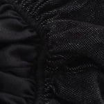 Falda vaquera con bordado de perlas y lavado vintage