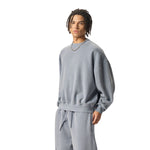Boxy Fit WashedDistressed Fleece Sweatshirt