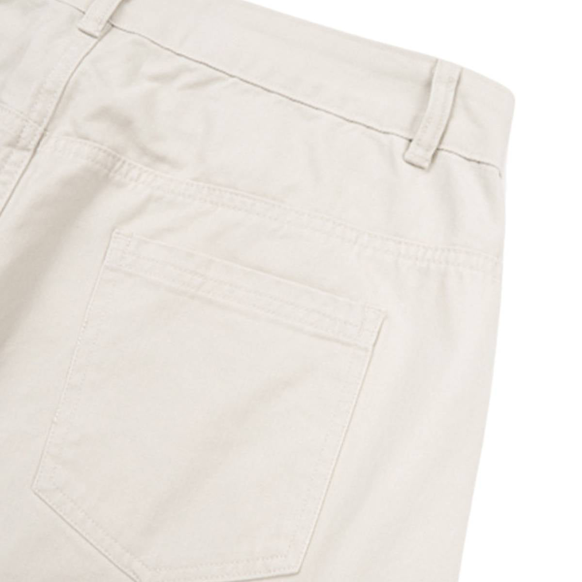 Pantalones de algodón con pierna ancha y color liso