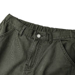 Vintage Striped Corduroy Patchwork Multi-Pocket Relaxed Wide-Leg Cargo Pants