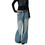 Light Washed Vintage Wide Leg Denim Jeans