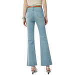 Risen High-Rise Raw Hem Bootcut Jeans