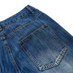 Slub Denim Wide Leg Jeans