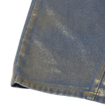 Falda vaquera con bordado de perlas y lavado vintage