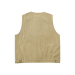 Crew Neck Button-Front Denim Vest