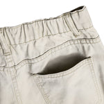 Solid Color Vintage Washed Panel Detail Relaxed Cargo Pants