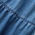 Spaghetti Strap Tiered Denim Midi Dress