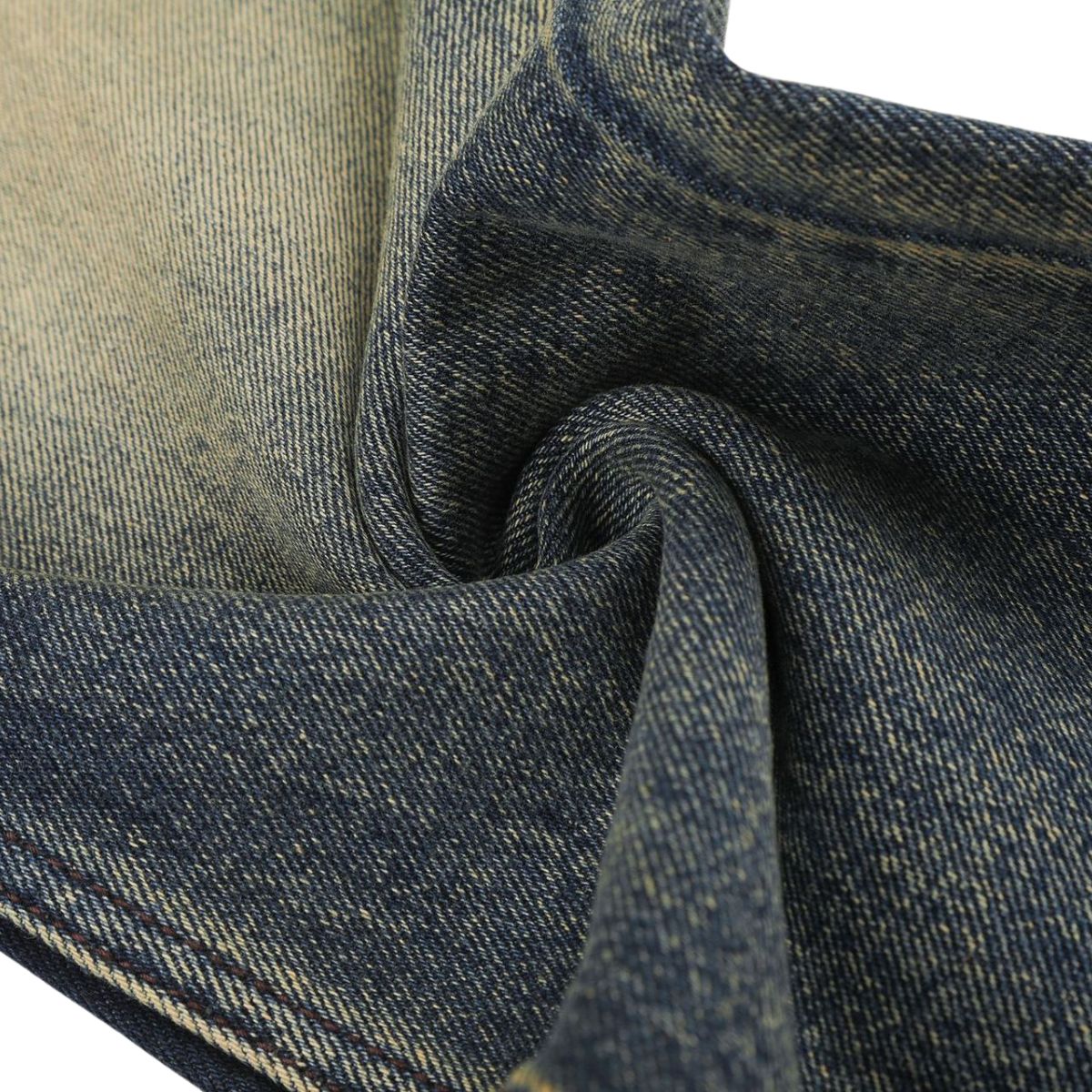 Vintage Washed Whiskering Relaxed Straight Leg Denim Jeans