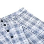 Vintage Plaid Pleated Wide Leg Trousers