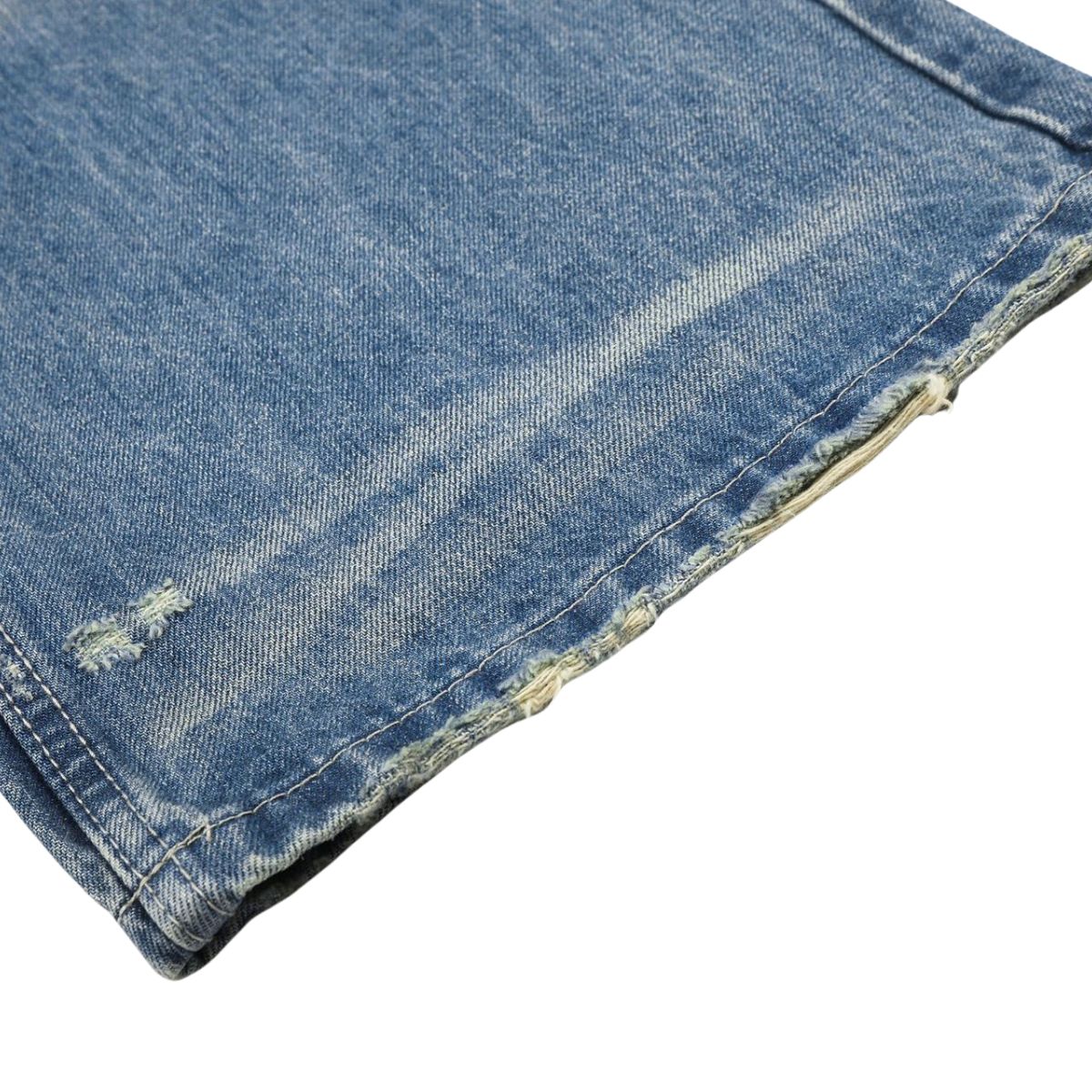 Vintage Washed Whiskered Wide Leg Jeans