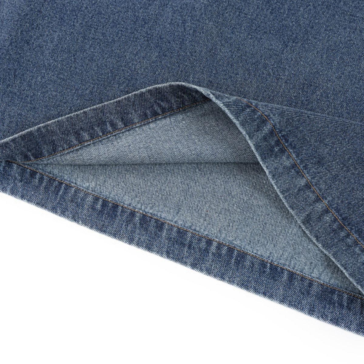 Vintage Washed Denim Zip Polo Shirt