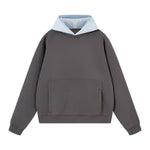 Color‑Blocked Fleece Lined Raglan Retro Loose Hoodie