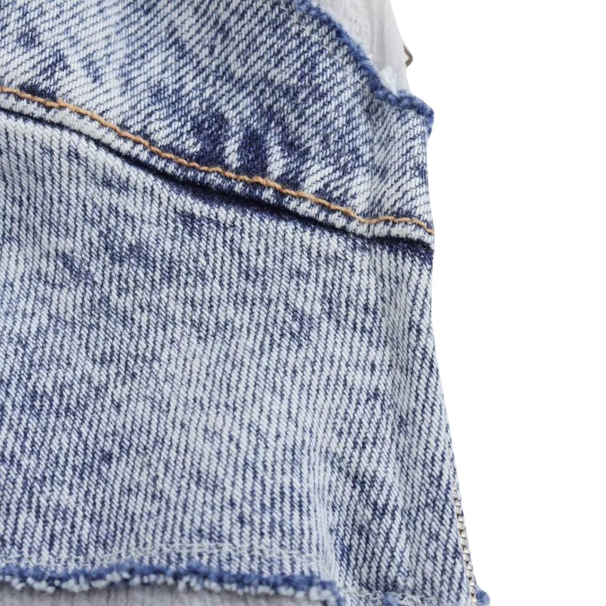 Spaghetti Straps Patchwork Denim Maxi Dress