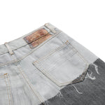 Streetwear Deconstructed Panel Stripe Flare Jeans