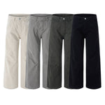 Vintage Washed High-Waist Relaxed Straight Wide-Leg Trousers