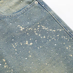 Paint Splatter Rhinestone Denim Bermuda Shorts