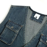 Relaxed Cropped Denim Tactical Vest
