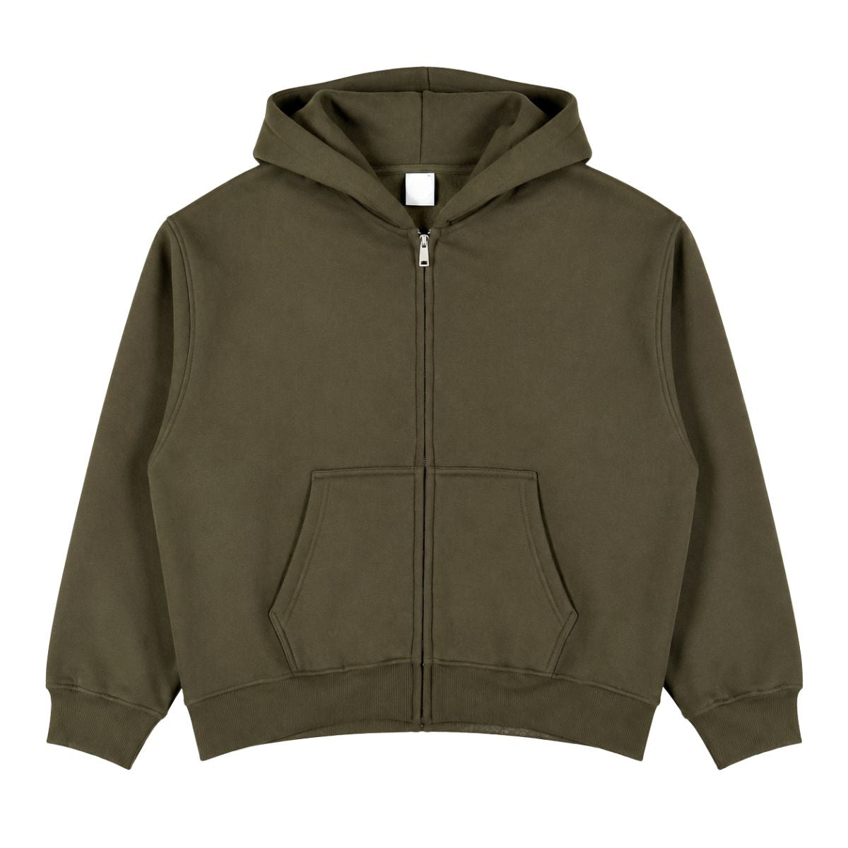 Boxy Cropped 340G Thermal Fleece Zip Hoodie