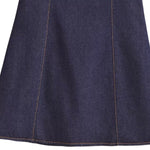 Falda vaquera con bordado de perlas y lavado vintage