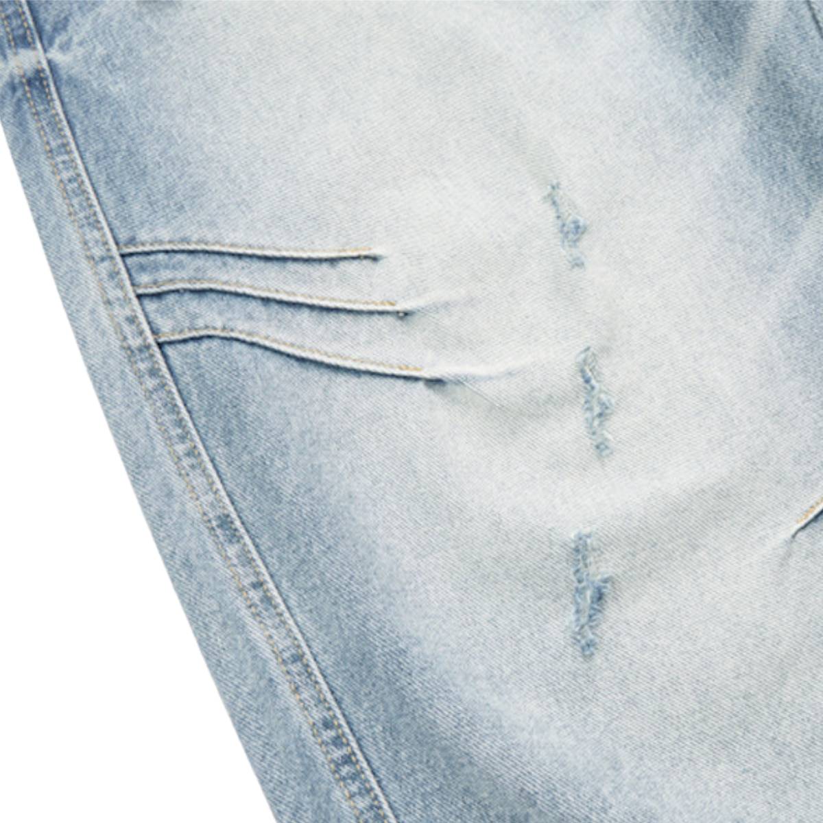Washed Whiskered Balloon Fit Denim Jeans