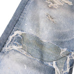 West Coast Double Waist Denim Texture Wide Leg Pants